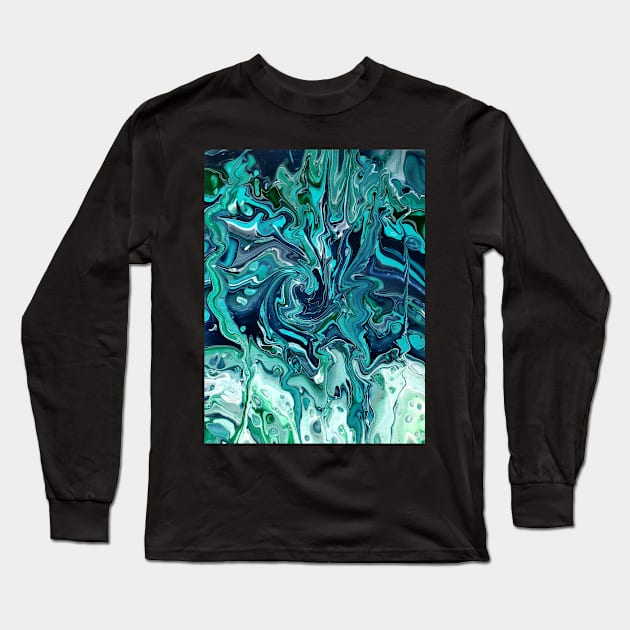 Dangerously Deciduous - Acrylic Pour Painting Long Sleeve T-Shirt by dnacademic